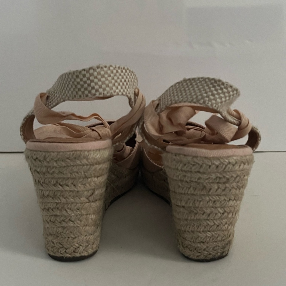 Linen Espadrille Wedge sandals - Picture 3 of 5